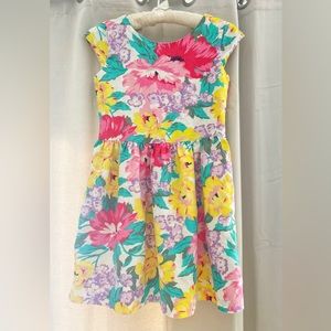 Gap Kids Floral Lined Cap Sleeve Dress Size 10 Girl’s Large